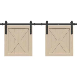 Ophangset voor schuifdeur 122 cm koolstofstaal>vidaXL Online