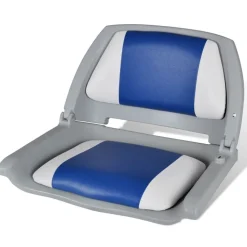 Opklapbare bootstoel met blauw-wit kussen 48x51x41 cm>vidaXL Discount