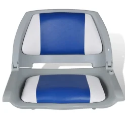 Opklapbare bootstoel met blauw-wit kussen 48x51x41 cm>vidaXL Discount