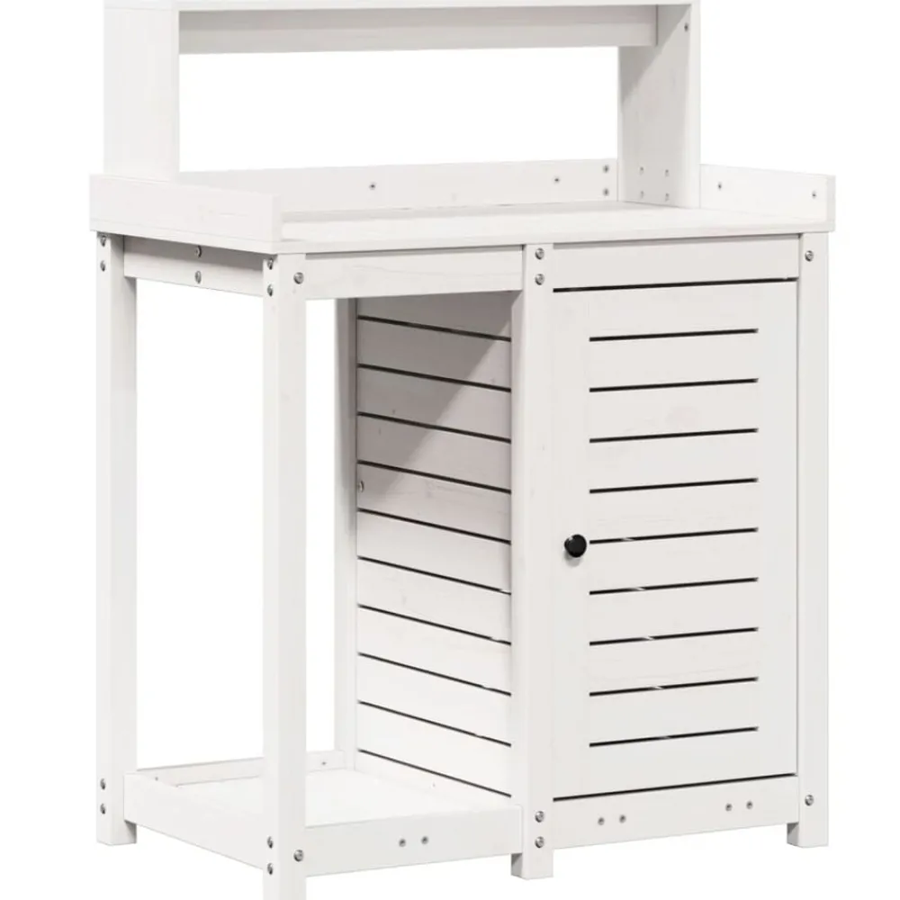 Oppottafel met schappen 82,5x50x109,5 cm massief grenenhout>vidaXL Hot