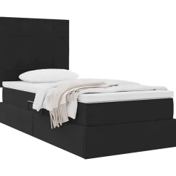 Opslag bed met matras met matras 90 x 190 cm Fluweel><noscript><img width=
