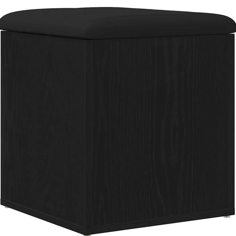 Bankjes*vidaXL Opslagbank met opslag 42 x 42 x 45 cm Bewerkt hout Zwart eiken