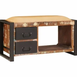 Bankjes*vidaXL Opslagbank 80 x 35 x 40 cm Massief gerecycled hout Multikleur