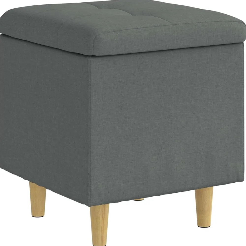 Opslagottoman met kussen 40 x 40 x 45 cm Stof>vidaXL Sale