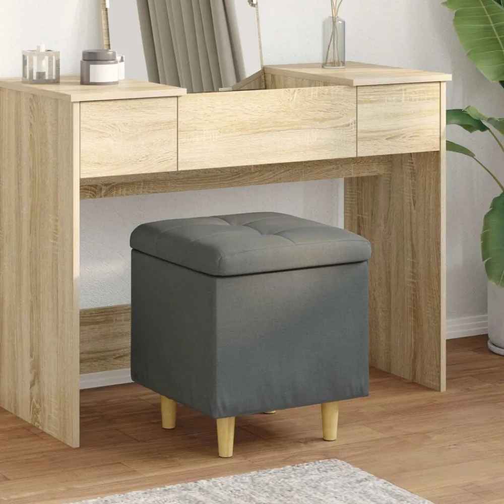 Opslagottoman met kussen 40 x 40 x 45 cm Stof>vidaXL Sale