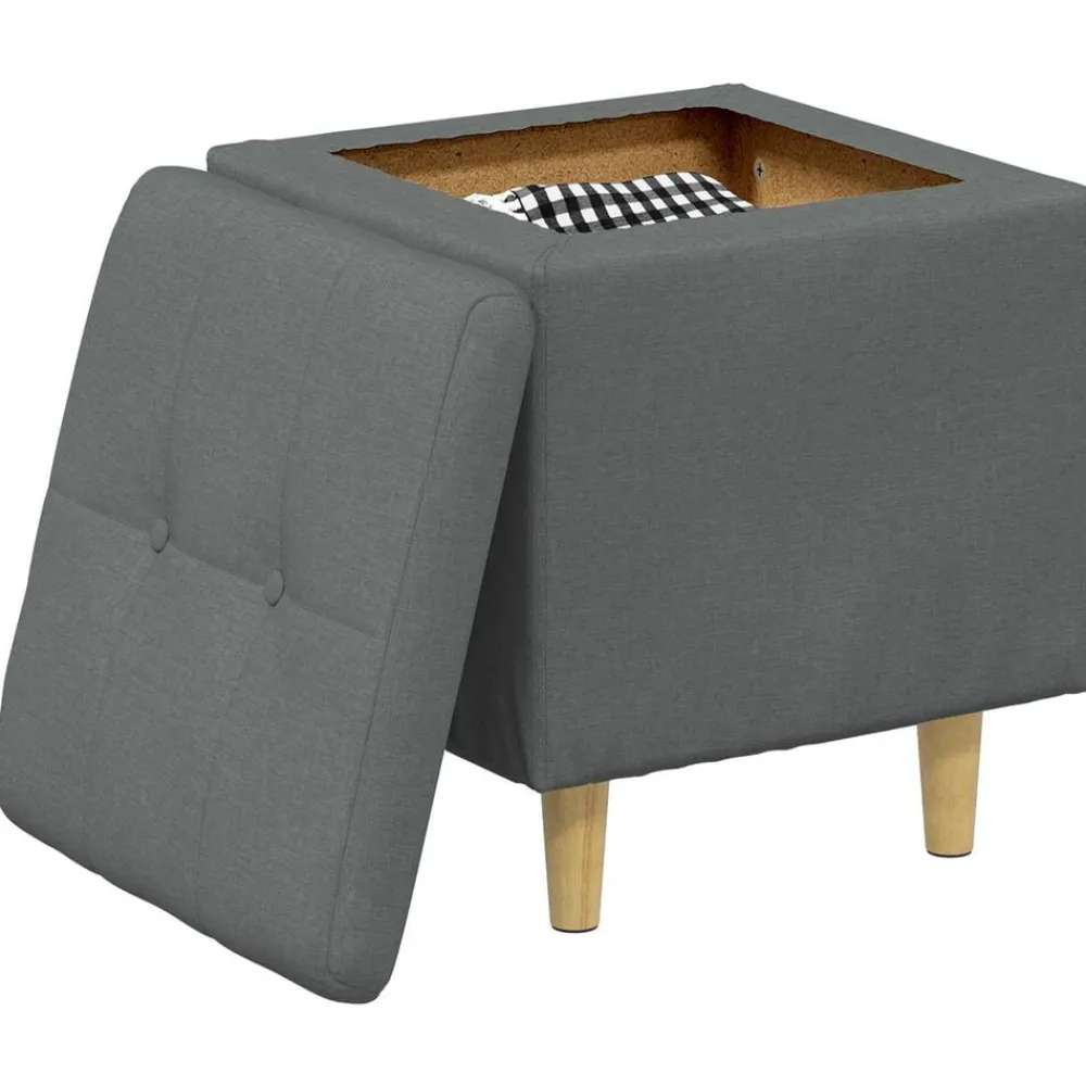 Opslagottoman met kussen 40 x 40 x 45 cm Stof>vidaXL Sale