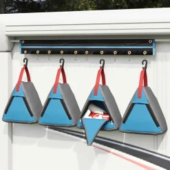 Opslagzak 4 pcs Grijs en Blauw 24 x 16 x 24 cm oxford>vidaXL New