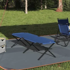 Buitensport*vidaXL Opvouwbaar Camping Bed 193 x 69 x 45 cm Oxford stof Blauw