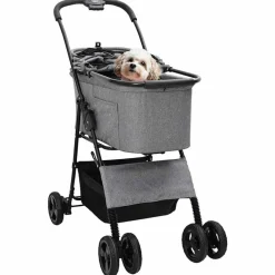 Huisdierbenodigdheden*vidaXL Opvouwbare Huisdierenwagen 81 x 47 x 99 cm Polyester Grijs