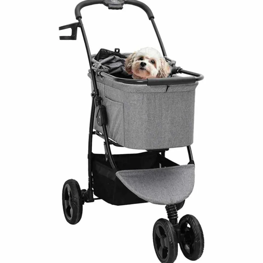 Huisdierbenodigdheden*vidaXL Opvouwbare Huisdierenwagen 78 x 54 x 101 cm Polyester Grijs