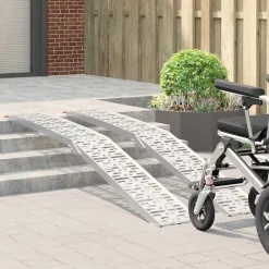 Voertuigonderdelen & -Accessoires*vidaXL Opvouwbare motoroprijplaat 340 kg per oprijplaat 2 stuks Zilver