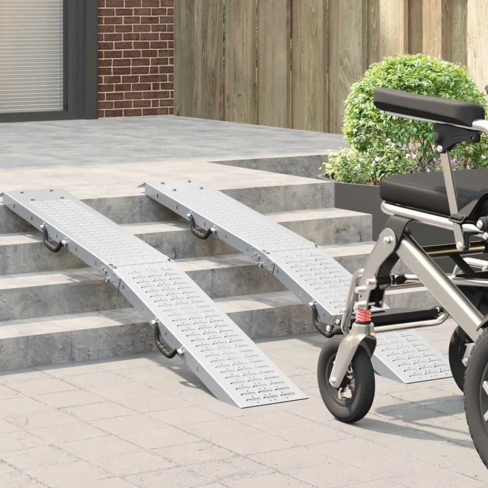 Voertuigonderdelen & -Accessoires*vidaXL Opvouwbare oprijplaat 200kg per oprijplaat 2 pcs Zilver