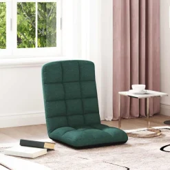 Stoelen*vidaXL Opvouwbare vloerstoel 71x51x62 cm stof Donkergroen