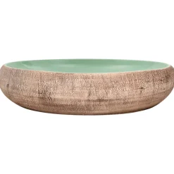 Sanitair & Loodgietersbenodigdheden*vidaXL Opzetwasbak ovaal 59x40x15 cm keramiek Groen en bruin
