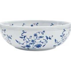 Sanitair & Loodgietersbenodigdheden*vidaXL Opzetwasbak rond Φ41x14 cm keramiek Wit en blauw