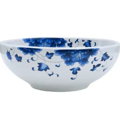 Sanitair & Loodgietersbenodigdheden*vidaXL Opzetwasbak rond Φ41x14 cm keramiek wit en blauw Blauw en wit