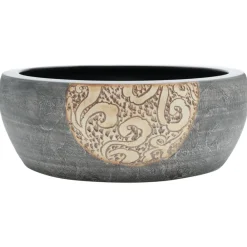 Sanitair & Loodgietersbenodigdheden*vidaXL Opzetwasbak rond Φ41x14 cm keramiek Zwart en bruin