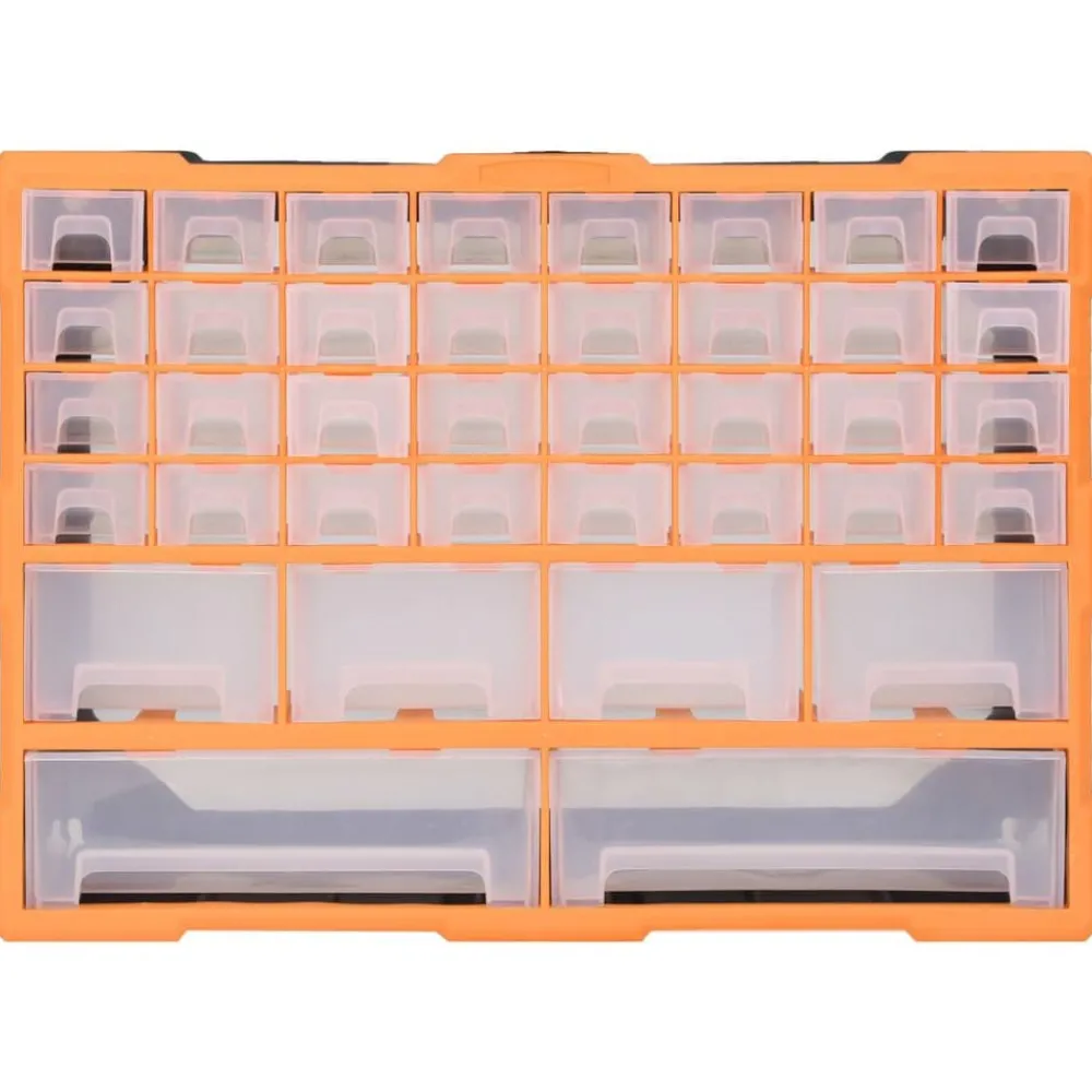 Bouwbeslag*vidaXL Organiser met 38 lades 52x16x37,5 cm Oranje en zwart