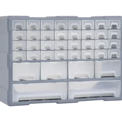 Bouwbeslag*vidaXL Organiser met 38 lades 52x16x37,5 cm Grijs