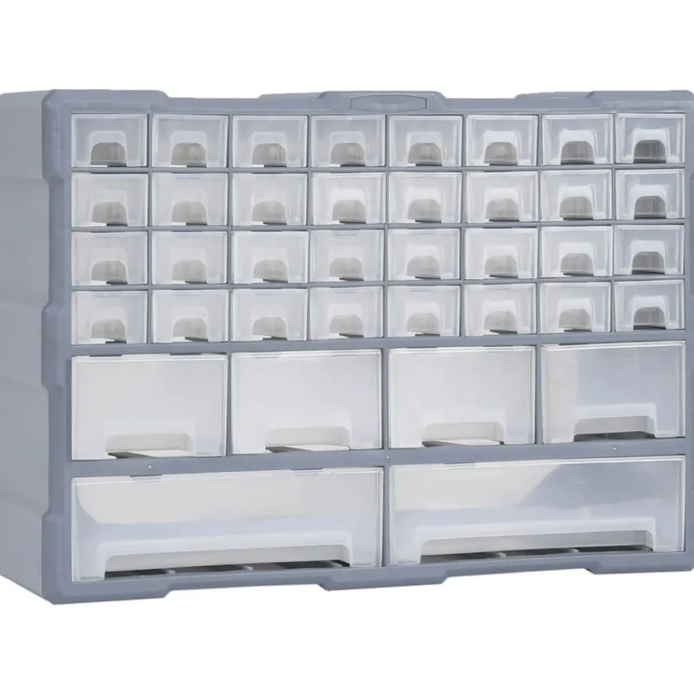 Bouwbeslag*vidaXL Organiser met 38 lades 52x16x37,5 cm Grijs