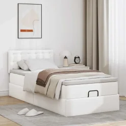 Ottomaanse bed met matras 80x200cm kunstleer><noscript><img width=