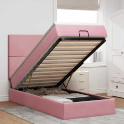 Bedden & Accessoires*vidaXL Ottoman bed met matrassen 80x200cm fluweel Roze