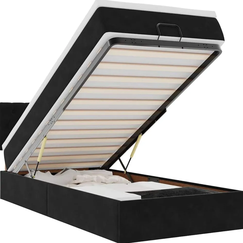 Ottoman bed met matras 80x200cm fluweel>vidaXL New