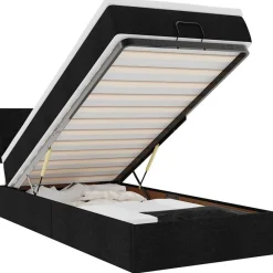 Bedden & Accessoires*vidaXL Ottoman bed met matras 80x200cm stof Zwart