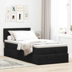 Bedden & Accessoires*vidaXL Ottoman bed met matras 80x200cm fluweel Zwart
