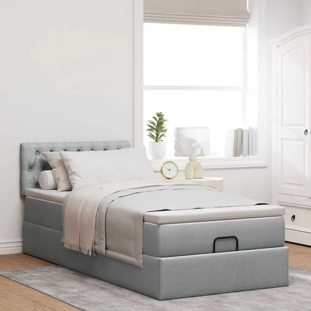 Ottoman bed met matras 80x200cm stof>vidaXL