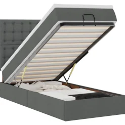 Ottoman bed met matras 80x200cm stof>vidaXL Sale