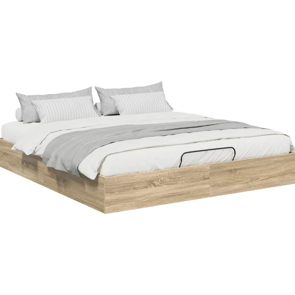 Bedden & Accessoires*vidaXL Ottoman Bedframe met opslag 203 x 180 x 25 cm Sonoma eiken