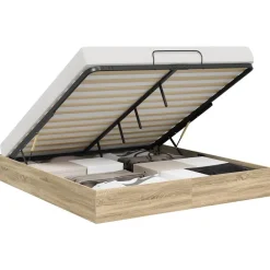 Bedden & Accessoires*vidaXL Ottoman Bedframe met opslag 203 x 180 x 25 cm Sonoma eiken
