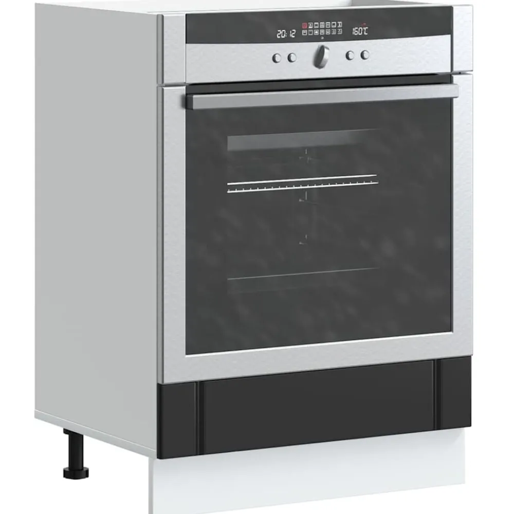 Kasten & Opbergmeubelen*vidaXL Ovenkast Lucca bewerkt hout Zwart