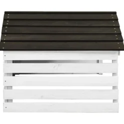 Tuin & Gazon*vidaXL Overkapping voor grasmaaier 78x74x54 cm vurenhout Zwart en wit