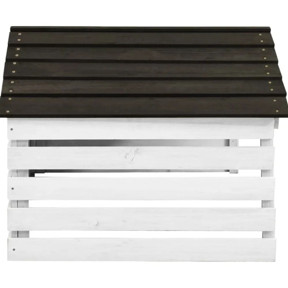 Tuin & Gazon*vidaXL Overkapping voor grasmaaier 78x74x54 cm vurenhout Zwart en wit