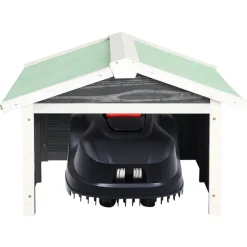 Tuin & Gazon*vidaXL Overkapping voor grasmaaier 72x87x50 cm vurenhout en wit Grijs
