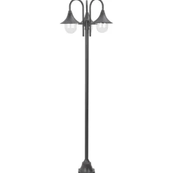 Verlichting*vidaXL Paalverlichting tuin E27 220 cm aluminium 3-delig Brons