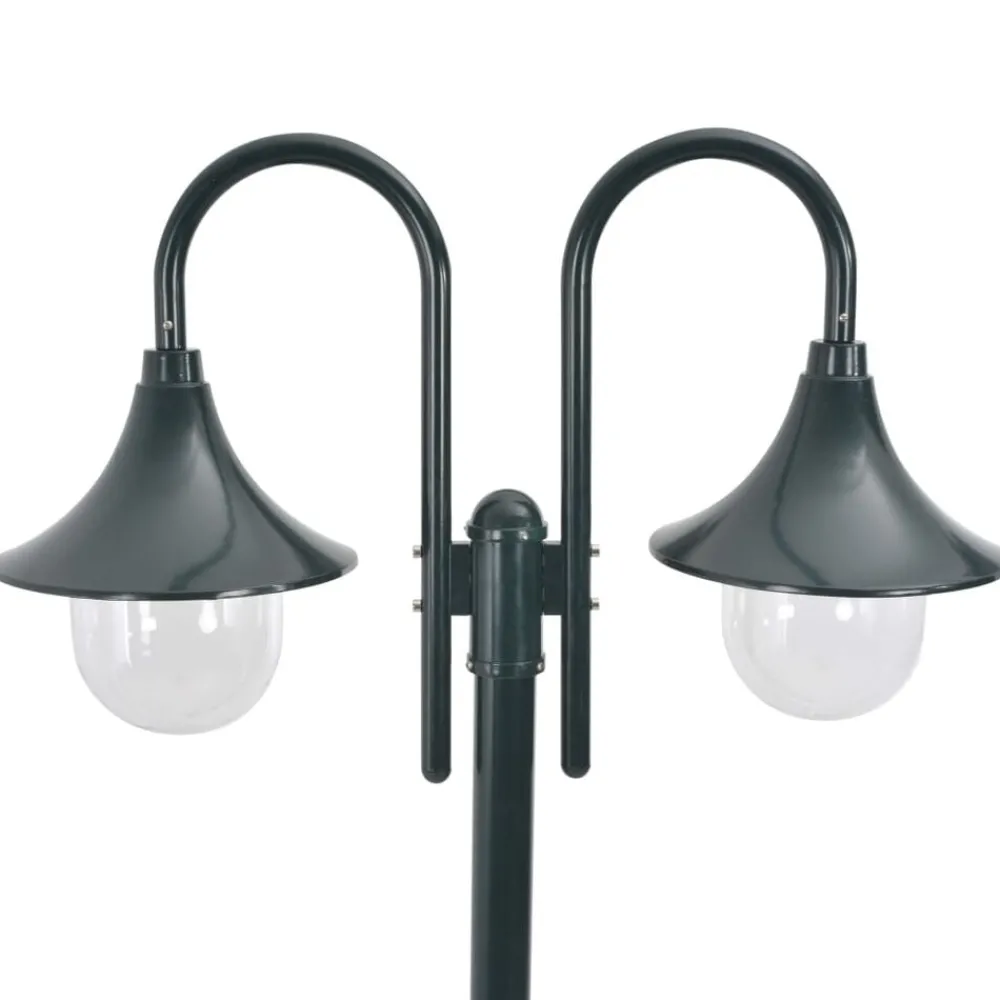 Verlichting*vidaXL Paalverlichting tuin E27 220 cm aluminium 2-delig Donkergroen