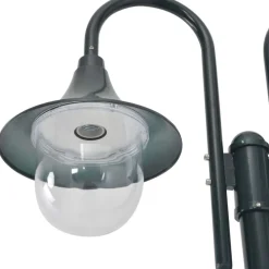 Verlichting*vidaXL Paalverlichting tuin E27 220 cm aluminium 2-delig Donkergroen