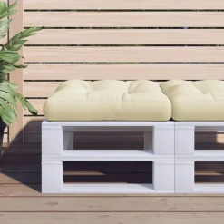 Woon- & Tuinaccessoires*vidaXL Palletkussen 50x50x12 cm stof crèmekleurig Cr&egrave;me
