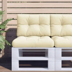 Woon- & Tuinaccessoires*vidaXL Palletkussen 50x40x12 cm stof crèmekleurig Cr&egrave;me
