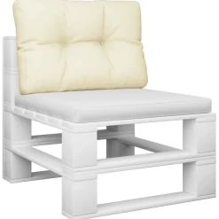 Woon- & Tuinaccessoires*vidaXL Palletkussen 50x40x12 cm stof crèmekleurig Cr&egrave;me