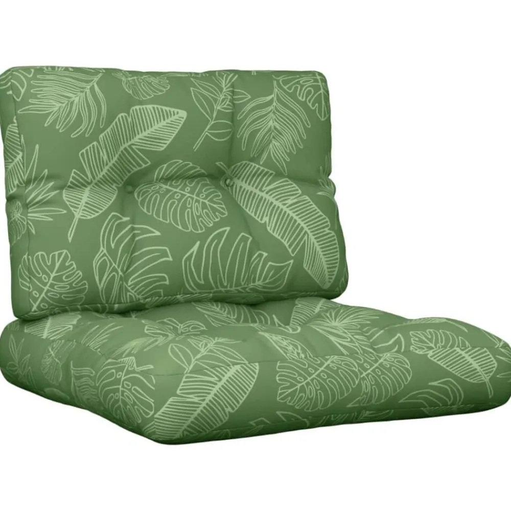 Woon- & Tuinaccessoires*vidaXL Palletkussens 2 st stof bladpatroon Bladontwerp
