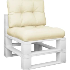 Woon- & Tuinaccessoires*vidaXL Palletkussens 2 st stof crèmekleurig Cr&egrave;me
