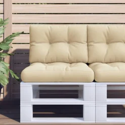 Woon- & Tuinaccessoires*vidaXL Palletkussens 2 st stof Beige