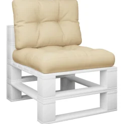 Woon- & Tuinaccessoires*vidaXL Palletkussens 2 st stof Beige