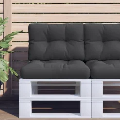 Woon- & Tuinaccessoires*vidaXL Palletkussens 2 st stof Zwart