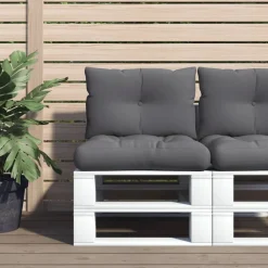 Woon- & Tuinaccessoires*vidaXL Palletkussens 2 st stof kleurig Antraciet