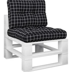 Palletkussens 2 st stof ruitpatroon zwart><noscript><img width=